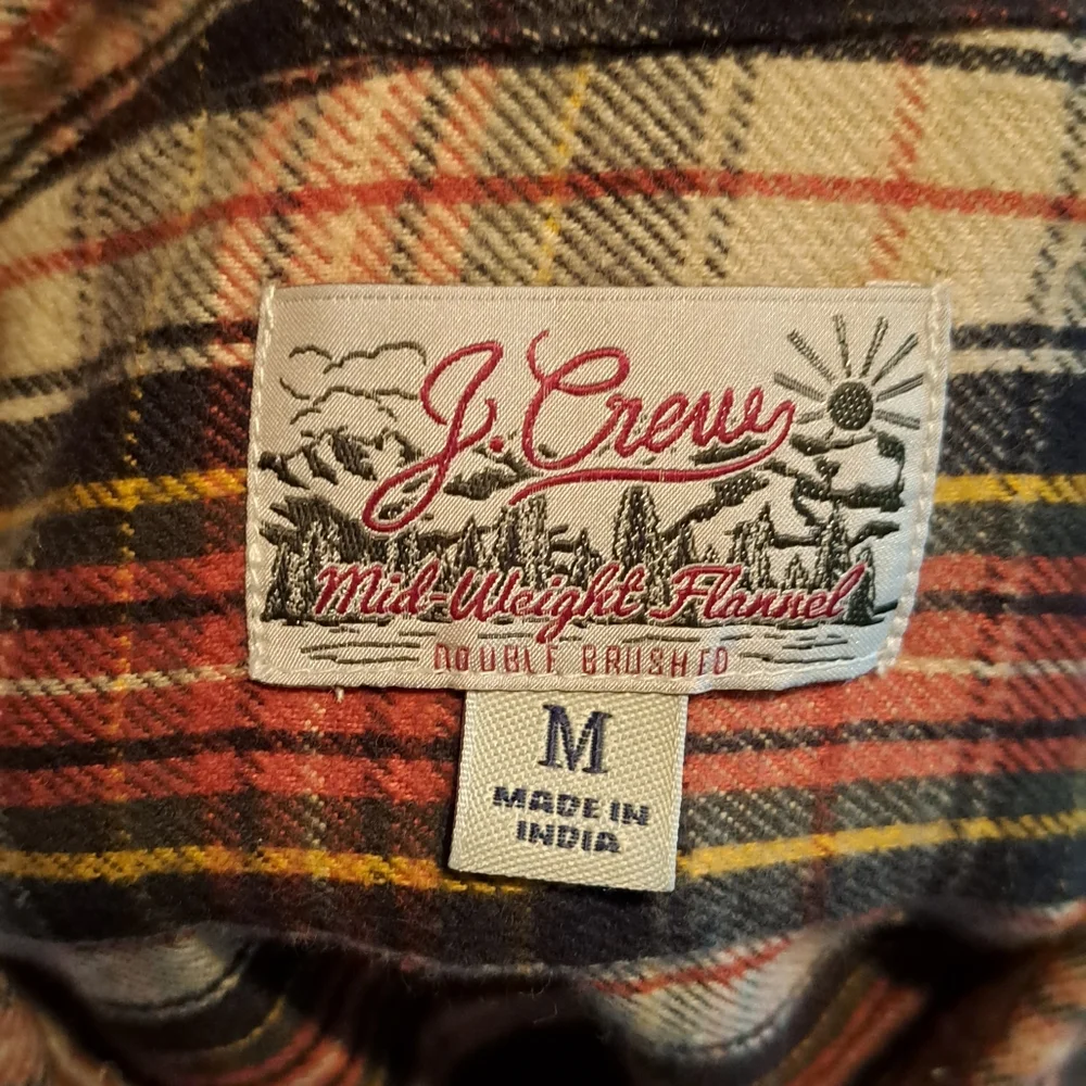 J Crew Shirt Mid Weight Flannel Double Brushed Men’s Small Classic Fit
